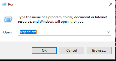 regedit.exe run windows