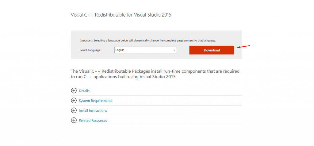 Install Visual C Redistributable 2